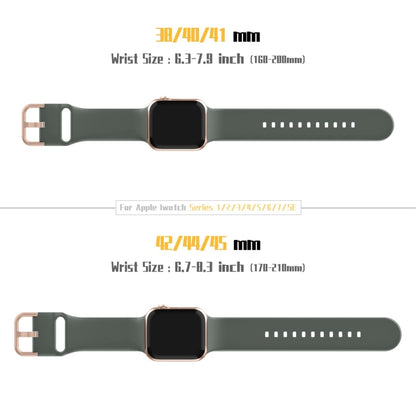 For Apple Watch Series 9 41mm Pin Buckle Silicone Watch Band(Olive) - Watch Bands by buy2fix | Online Shopping UK | buy2fix