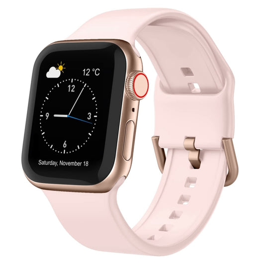 For Apple Watch Series 9 45mm Pin Buckle Silicone Watch Band(Pink Sand) - Watch Bands by buy2fix | Online Shopping UK | buy2fix