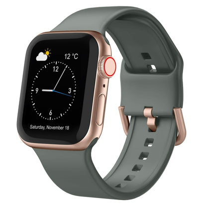 For Apple Watch Series 9 45mm Pin Buckle Silicone Watch Band(Olive) - Watch Bands by buy2fix | Online Shopping UK | buy2fix