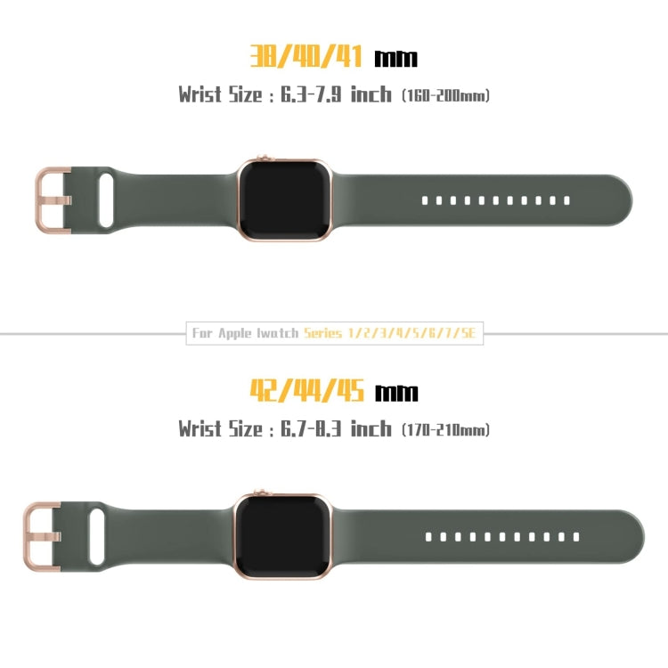 For Apple Watch Series 9 45mm Pin Buckle Silicone Watch Band(Olive) - Watch Bands by buy2fix | Online Shopping UK | buy2fix