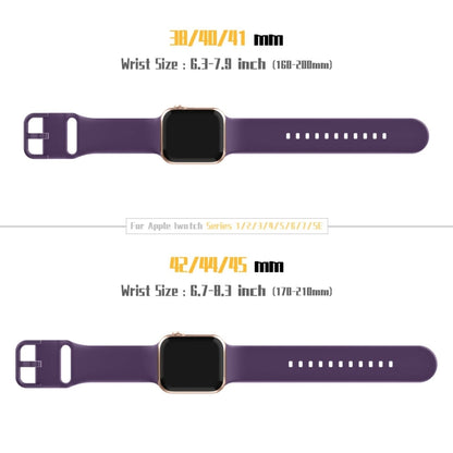 For Apple Watch Series 9 45mm Pin Buckle Silicone Watch Band(Dark Purple) - Watch Bands by buy2fix | Online Shopping UK | buy2fix