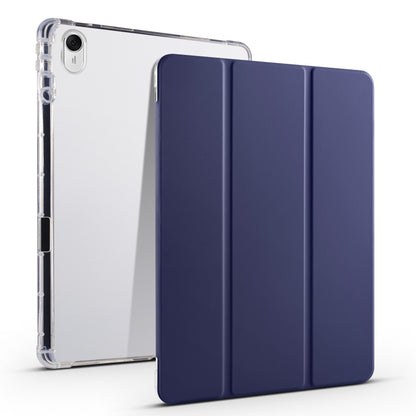 For Huawei MatePad 11.5 2023 3-folding Transparent TPU Smart Leather Tablet Case(Dark Blue) - Huawei by buy2fix | Online Shopping UK | buy2fix