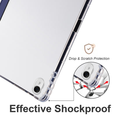 For Huawei MatePad 11.5 2023 3-folding Transparent TPU Smart Leather Tablet Case(Dark Blue) - Huawei by buy2fix | Online Shopping UK | buy2fix