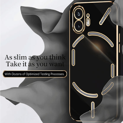For Nothing Phone 2 XINLI Straight Edge 6D Electroplate TPU Phone Case(White) - Nothing Cases by XINLI | Online Shopping UK | buy2fix