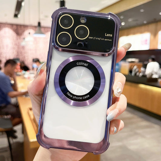 For iPhone 13 Pro MagSafe Shockproof TPU Phone Case with Lens Film(Purple) - iPhone 13 Pro Cases by buy2fix | Online Shopping UK | buy2fix