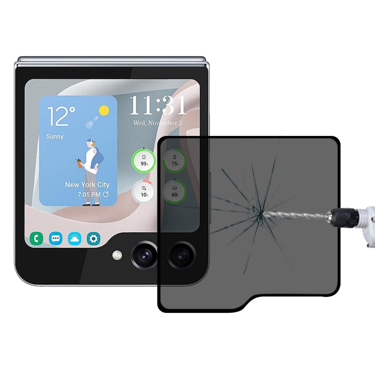 For Samsung Galaxy Z Flip5 External Small Screen Privacy Full Glue Full Cover Screen Protector - Galaxy Tempered Glass by buy2fix | Online Shopping UK | buy2fix