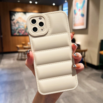 For iPhone 13 Pro Max Eiderdown Airbag Frosted TPU Phone Case(White) - iPhone 13 Pro Max Cases by buy2fix | Online Shopping UK | buy2fix