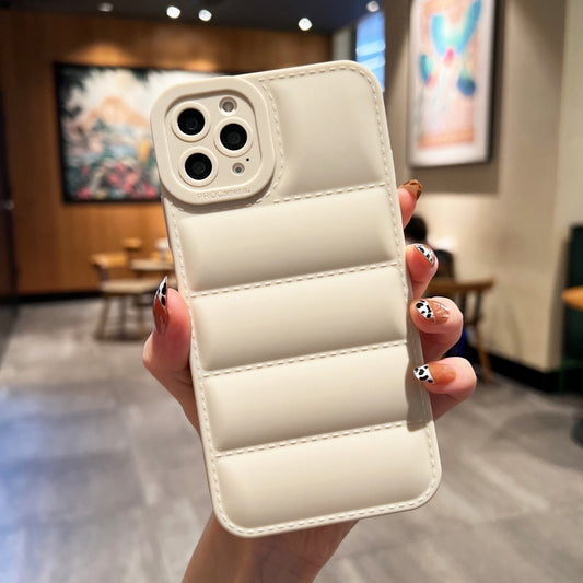For iPhone 13 Pro Max Eiderdown Airbag Frosted TPU Phone Case(White) - iPhone 13 Pro Max Cases by buy2fix | Online Shopping UK | buy2fix