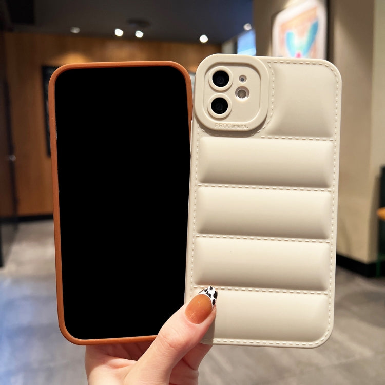 For iPhone 13 Pro Max Eiderdown Airbag Frosted TPU Phone Case(White) - iPhone 13 Pro Max Cases by buy2fix | Online Shopping UK | buy2fix
