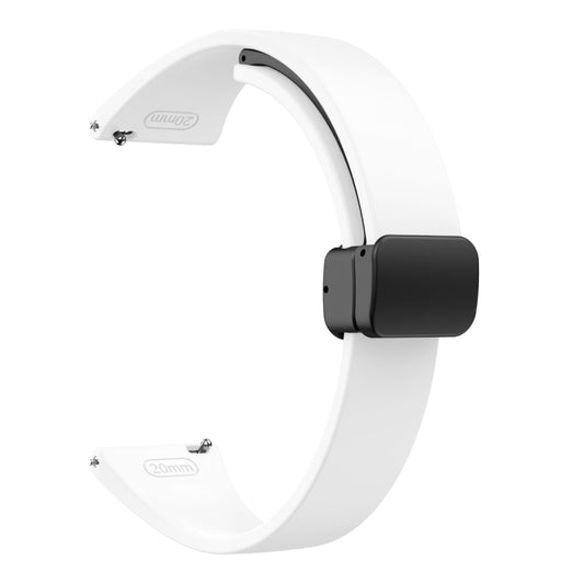 For Samsung Galaxy Watch 6 / 6 Classic Magnetic Black Buckle Slim Silicone Watch Band(White) - Watch Bands by buy2fix | Online Shopping UK | buy2fix