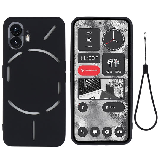For Nothing Phone 2 Solid Color Liquid Silicone Dropproof Full Coverage Phone Case(Black) - Nothing Cases by buy2fix | Online Shopping UK | buy2fix