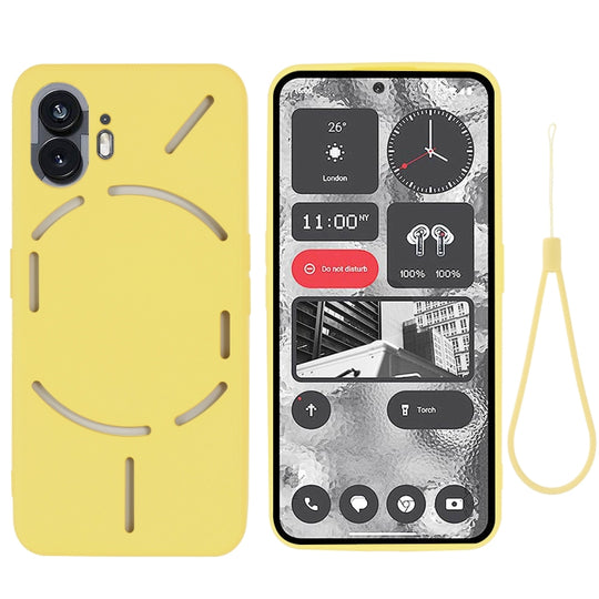 For Nothing Phone 2 Solid Color Liquid Silicone Dropproof Full Coverage Phone Case(Yellow)