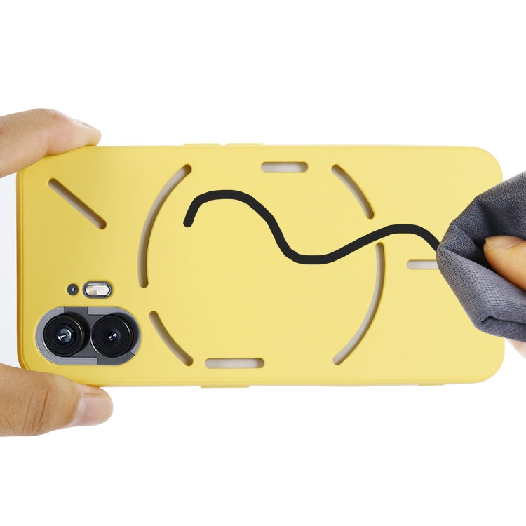 For Nothing Phone 2 Solid Color Liquid Silicone Dropproof Full Coverage Phone Case(Yellow) - Nothing Cases by buy2fix | Online Shopping UK | buy2fix