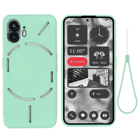 For Nothing Phone 2 Solid Color Liquid Silicone Dropproof Full Coverage Phone Case(Green)