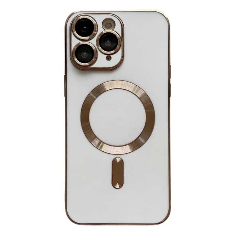 For iPhone 11 Pro Max Magsafe Plating TPU Phone Case with Lens Film(White) - iPhone 11 Pro Max Cases by buy2fix | Online Shopping UK | buy2fix