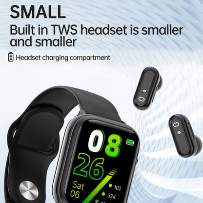 X8S 1.8 inch Screen 2 in 1 TWS Earphone Smart Watch, Support Bluetooth Call / Heart Rate / Blood Oxygen Monitoring(Black) by buy2fix