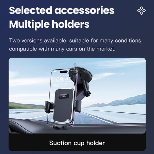 TOTU CH-5 One-Touch Locking Car Holder, Suction Cup Version(Black) - Universal Car Holders by TOTUDESIGN | Online Shopping UK | buy2fix