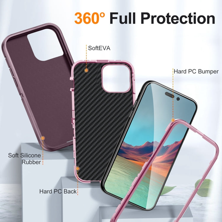 For iPhone 15 Pro Max Life Waterproof Rugged Phone Case(Purple + Pink) - iPhone 15 Pro Max Cases by buy2fix | Online Shopping UK | buy2fix