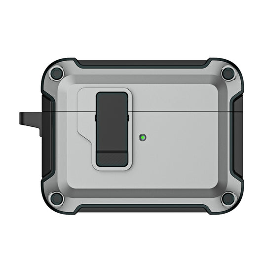 For AirPods Pro 2 TPU + PC Wireless Bluetooth Earphone Protective Case with Switch Lock & Hook(Grey) by buy2fix