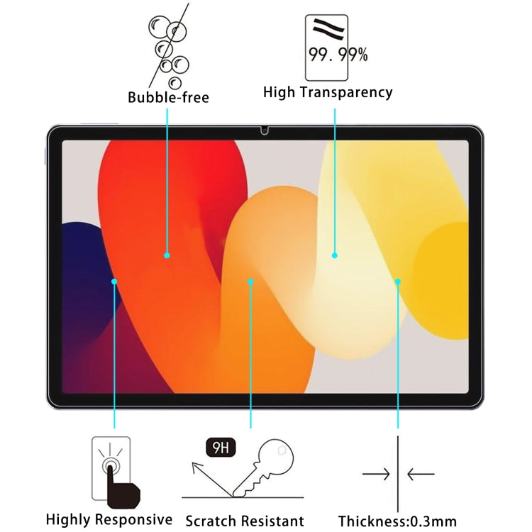 For Xiaomi Redmi Pad SE 25pcs 9H 0.3mm Explosion-proof Tempered Glass Film - More Tablet Tempered Glass by buy2fix | Online Shopping UK | buy2fix