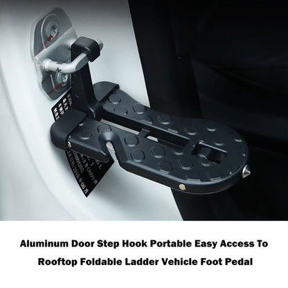 BF013-BK Automotive Door Step Hook Aluminum Foldable Ladder Mini Foot Pedal for Jeep SUV Truck WP - Foot Pedal by buy2fix | Online Shopping UK | buy2fix