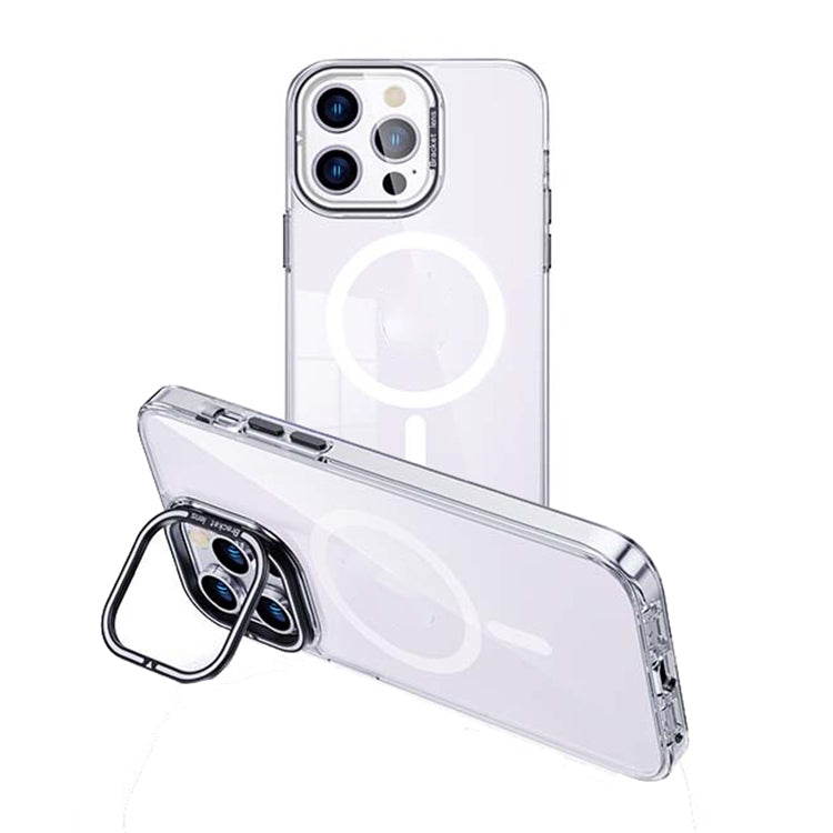 For iPhone 13 Pro MagSafe Magnetic Invisible Holder Transparent Phone Case(Silver) - iPhone 13 Pro Cases by buy2fix | Online Shopping UK | buy2fix
