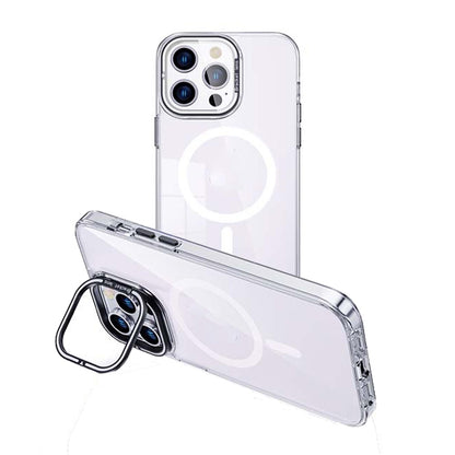 For iPhone 13 Pro MagSafe Magnetic Invisible Holder Transparent Phone Case(Silver) - iPhone 13 Pro Cases by buy2fix | Online Shopping UK | buy2fix