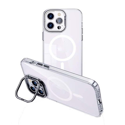 For iPhone 13 Pro MagSafe Magnetic Invisible Holder Transparent Phone Case(Silver) - iPhone 13 Pro Cases by buy2fix | Online Shopping UK | buy2fix