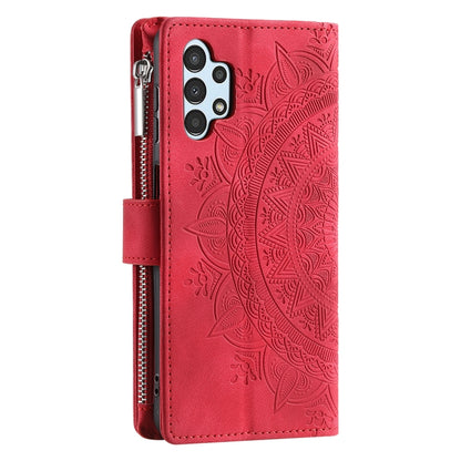 For Samsung Galaxy A13 4G/5G / A04S Multi-Card Totem Zipper Leather Phone Case(Red) by buy2fix