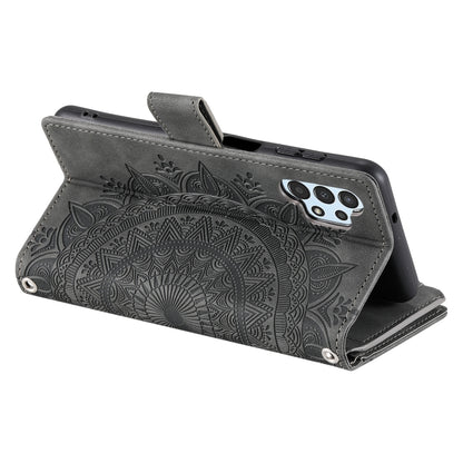 For Samsung Galaxy A13 4G/5G / A04S Multi-Card Totem Zipper Leather Phone Case(Grey) by buy2fix