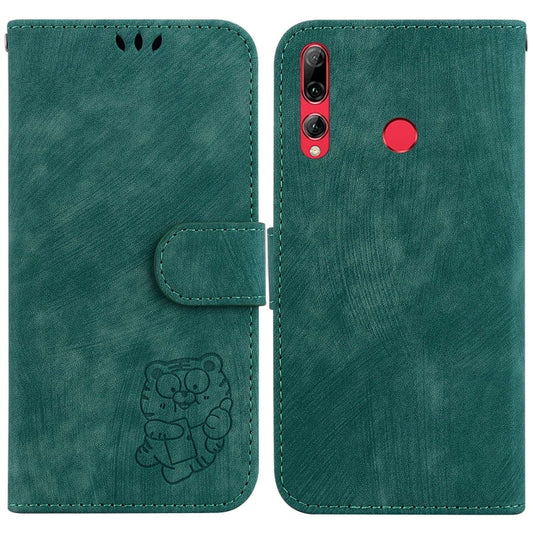 For Huawei P Smart Z Little Tiger Embossed Leather Phone Case(Green) - Huawei Cases by buy2fix | Online Shopping UK | buy2fix