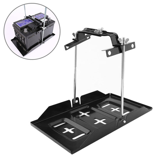 Auto-Universal-Batteriehalterung, verstellbarer fester Batteriehalter + Bodenplatte, Größe: 34,5 cm Basis + 23 cm Halterung