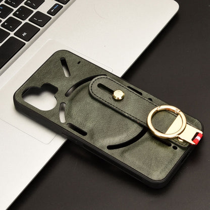 For Nothing Phone 2 Wristband Leather Back Phone Case(Green) - Nothing Cases by buy2fix | Online Shopping UK | buy2fix