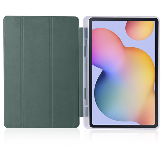 For Samsung Galaxy Tab S6 Lite P610 3-folding Horizontal Flip PU Leather + Shockproof TPU Case with Holder & Pen Slot(Pine Green) - Tab S6 Lite P610 / P615 by buy2fix | Online Shopping UK | buy2fix