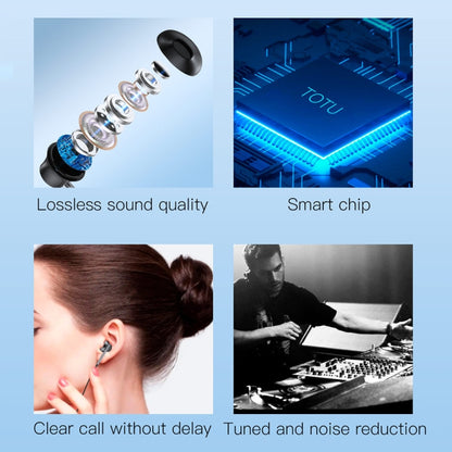 TOTU EP-3 In-Ear Wired Earphone Cable Length:1.2m, Plug Type:USB-C / Type-C(Black) - Type-C Earphone by TOTUDESIGN | Online Shopping UK | buy2fix