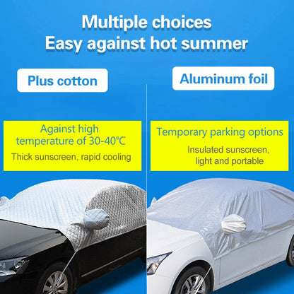 Car Half-cover Car Clothing Sunscreen Heat Insulation Sun Nisor, Aluminum Foil Size: 4.8x1.7x1.5m by buy2fix