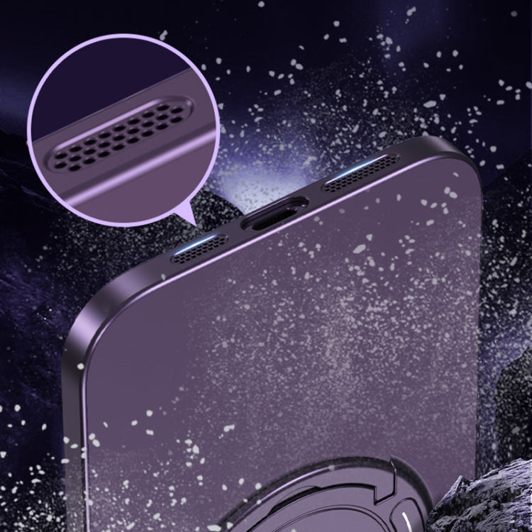 For iPhone 15 Pro Max Matte Magsafe Magnetic Phone Case with Trolley Holder(Dark Blue) - iPhone 15 Pro Max Cases by buy2fix | Online Shopping UK | buy2fix