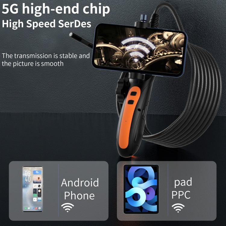 F180 8mm Lens 360 degree Free Spins Automotive Repair Endoscope, Spec:2m Soft Tube by buy2fix