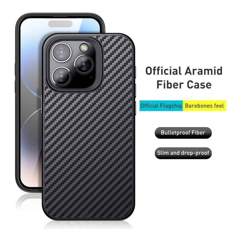 For iPhone 15 Pro wlons Magsafe Carbon Fiber Kevlar TPU Phone Case(Black) - iPhone 15 Pro Cases by wlons | Online Shopping UK | buy2fix