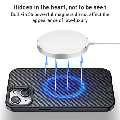For iPhone 15 Plus wlons Magsafe Carbon Fiber Kevlar TPU Phone Case(Black) - iPhone 15 Plus Cases by wlons | Online Shopping UK | buy2fix