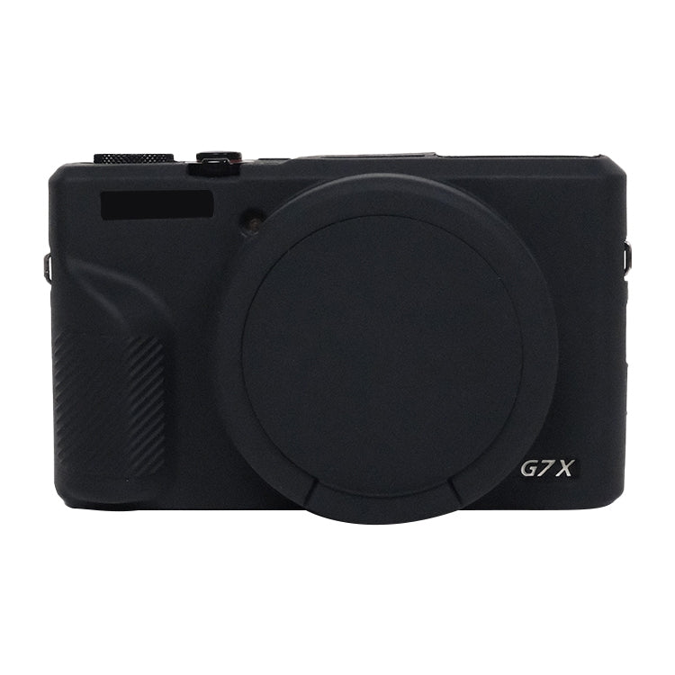 For Canon PowerShot G7 X Mark III / G7X3 Soft Silicone Protective Case with Lens Cover(Black) by buy2fix