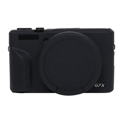 For Canon PowerShot G7 X Mark III / G7X3 Soft Silicone Protective Case with Lens Cover(Black) by buy2fix