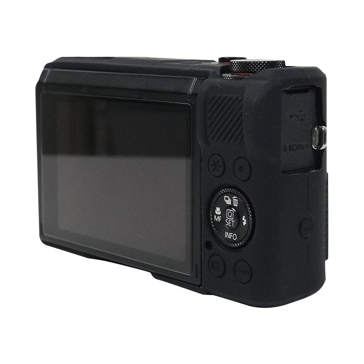 For Canon PowerShot G7 X Mark III / G7X3 Soft Silicone Protective Case with Lens Cover(Black) by buy2fix