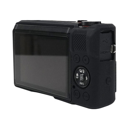 For Canon PowerShot G7 X Mark III / G7X3 Soft Silicone Protective Case with Lens Cover(Black) by buy2fix
