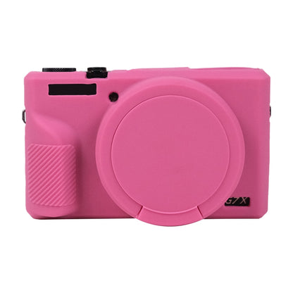 For Canon PowerShot G7 X Mark III / G7X3 Soft Silicone Protective Case with Lens Cover(Rose Red) by buy2fix