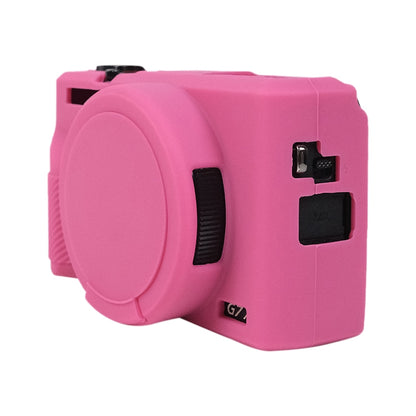 For Canon PowerShot G7 X Mark III / G7X3 Soft Silicone Protective Case with Lens Cover(Rose Red) by buy2fix