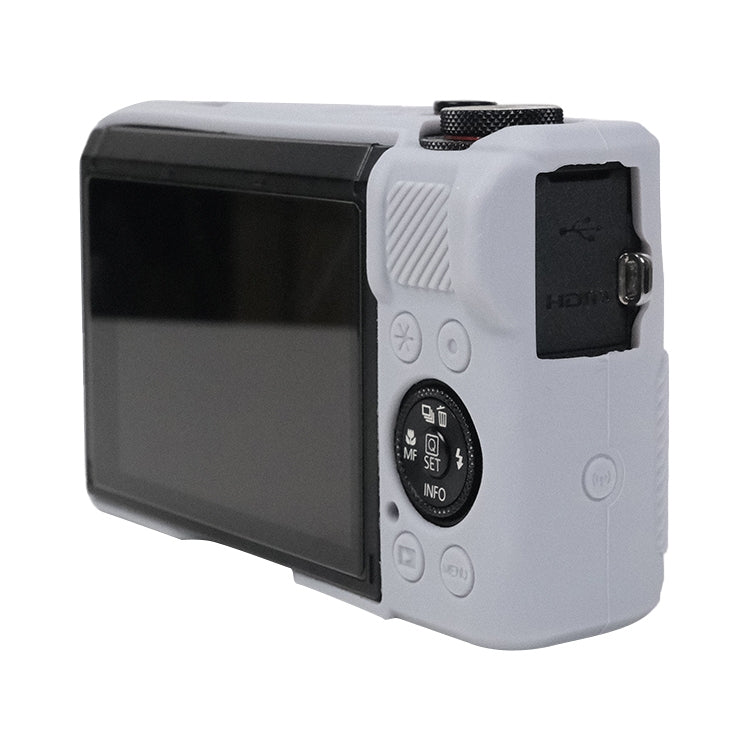 For Canon PowerShot G7 X Mark III / G7X3 Soft Silicone Protective Case with Lens Cover(Grey) by buy2fix