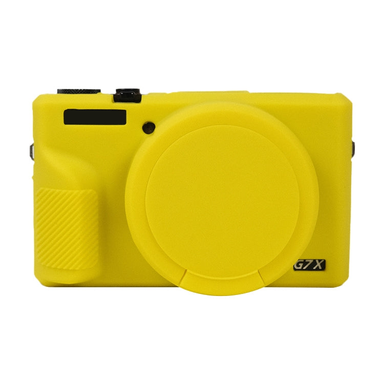 For Canon PowerShot G7 X Mark III / G7X3 Soft Silicone Protective Case with Lens Cover(Yellow) by buy2fix