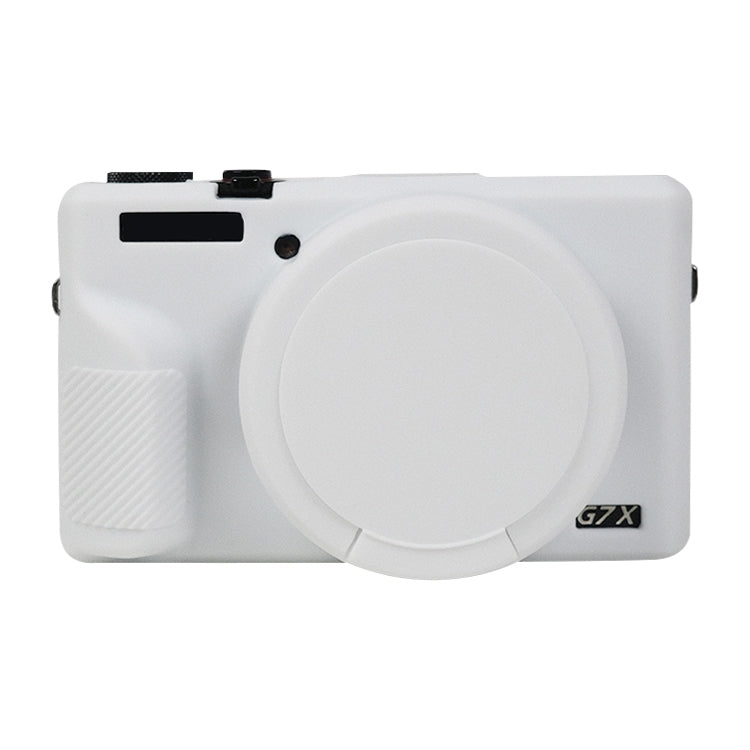 For Canon PowerShot G7 X Mark III / G7X3 Soft Silicone Protective Case with Lens Cover(White) by buy2fix