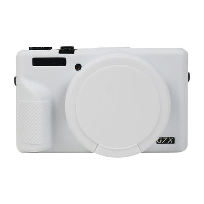 For Canon PowerShot G7 X Mark III / G7X3 Soft Silicone Protective Case with Lens Cover(White) by buy2fix